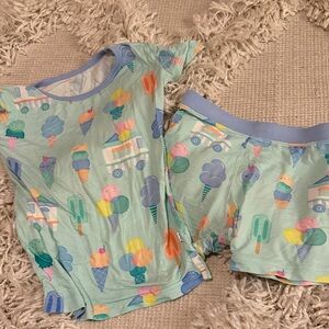 Little Sleepies Ice Cream Truck Kids Pajamas - Mint and Multicolor
